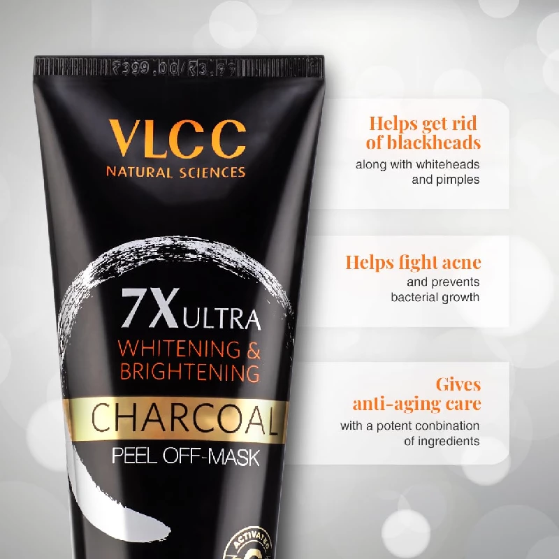 VLCC 7X Ultra Whitening & Brightening Charcoal Peel Off Mask, 100 g-3.webp